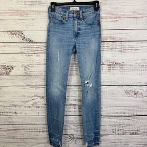 Madewell 9" High-Rise Skinny Jeans Distressed‎ Ripped Ankle Women's Size 24